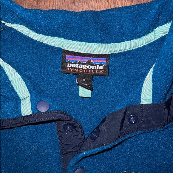 💜PATAGONIA SYNCHILLA💙 fleece pullover Small 1/4 snap button with pocket - Picture 4 of 4
